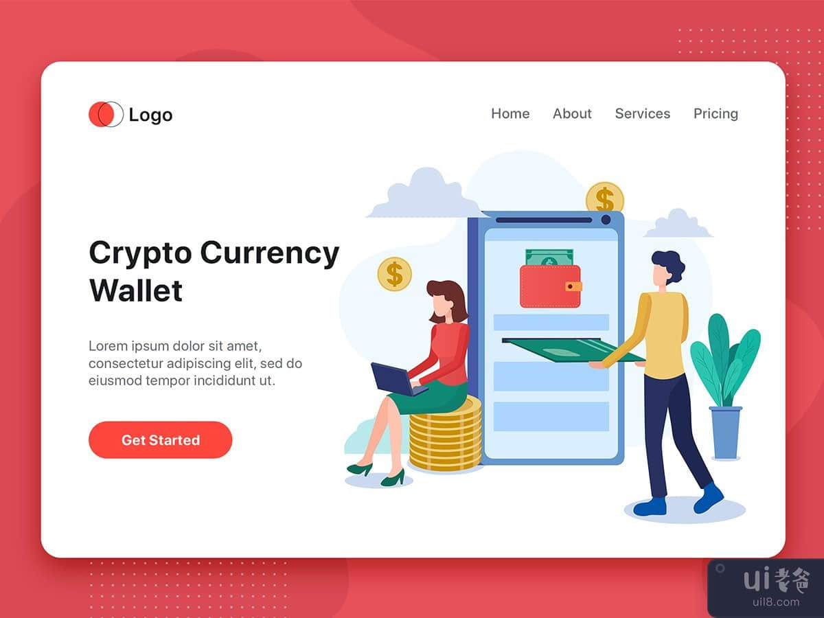 Crypto Currency Wallet Vector Illustration