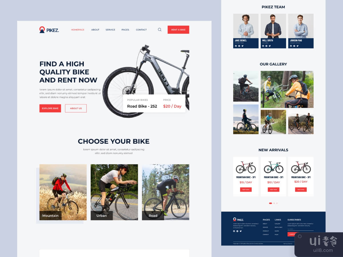 Bike Rental Website Design