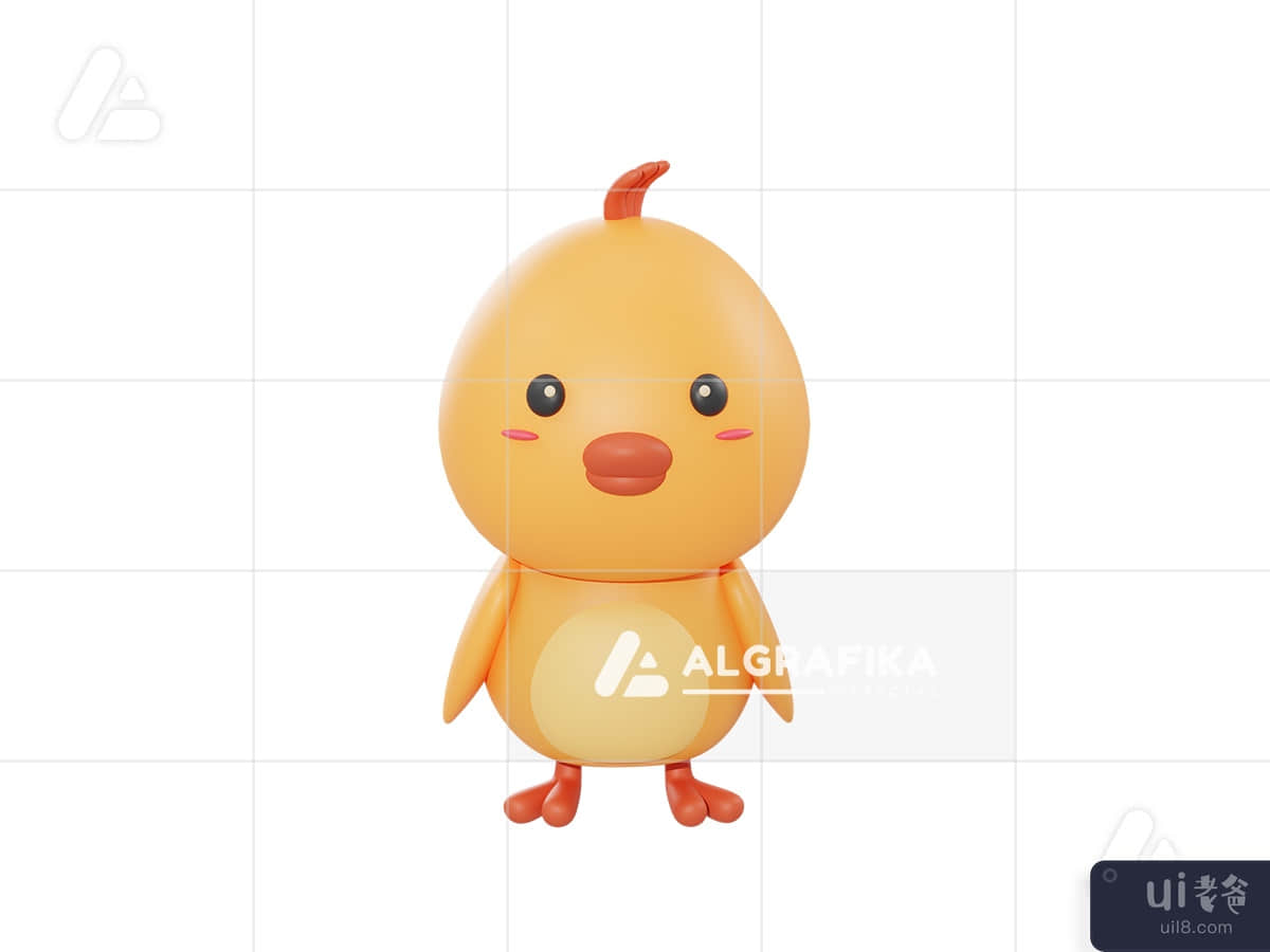 Cute chicken 3d illustration