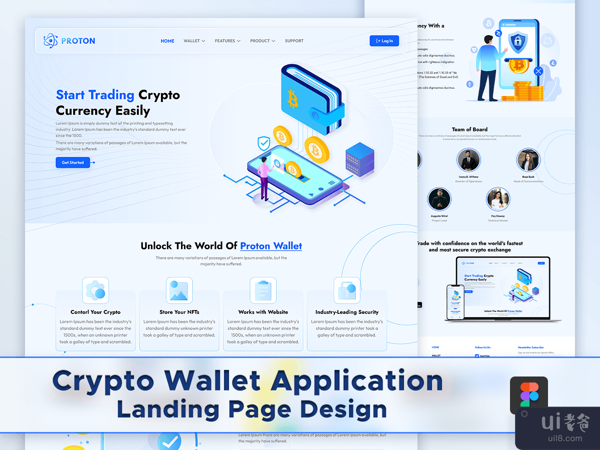 Crypto Wallet Application Landing Page Design