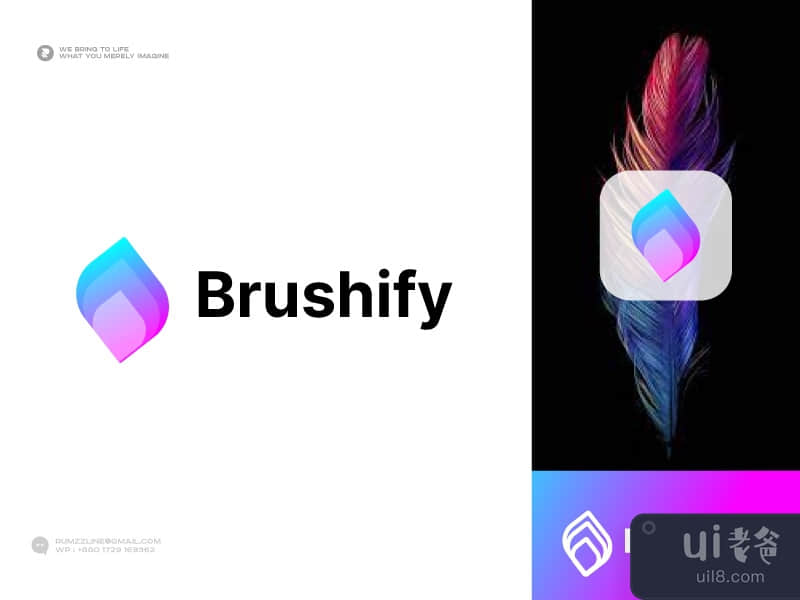 best digital art app logo - line art app - paint brush pixel logo