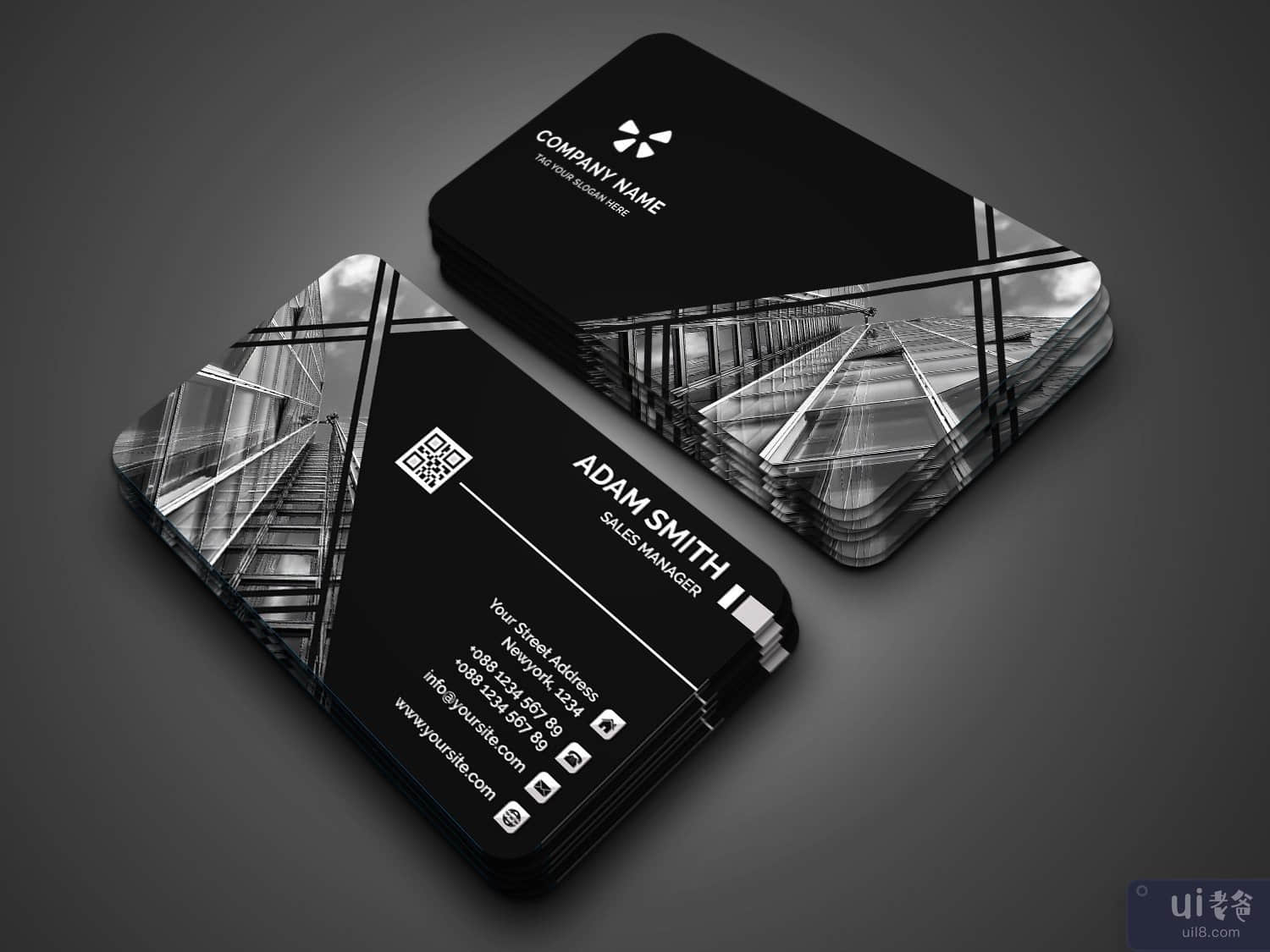 黑白名片(Black & White Business Card)插图2