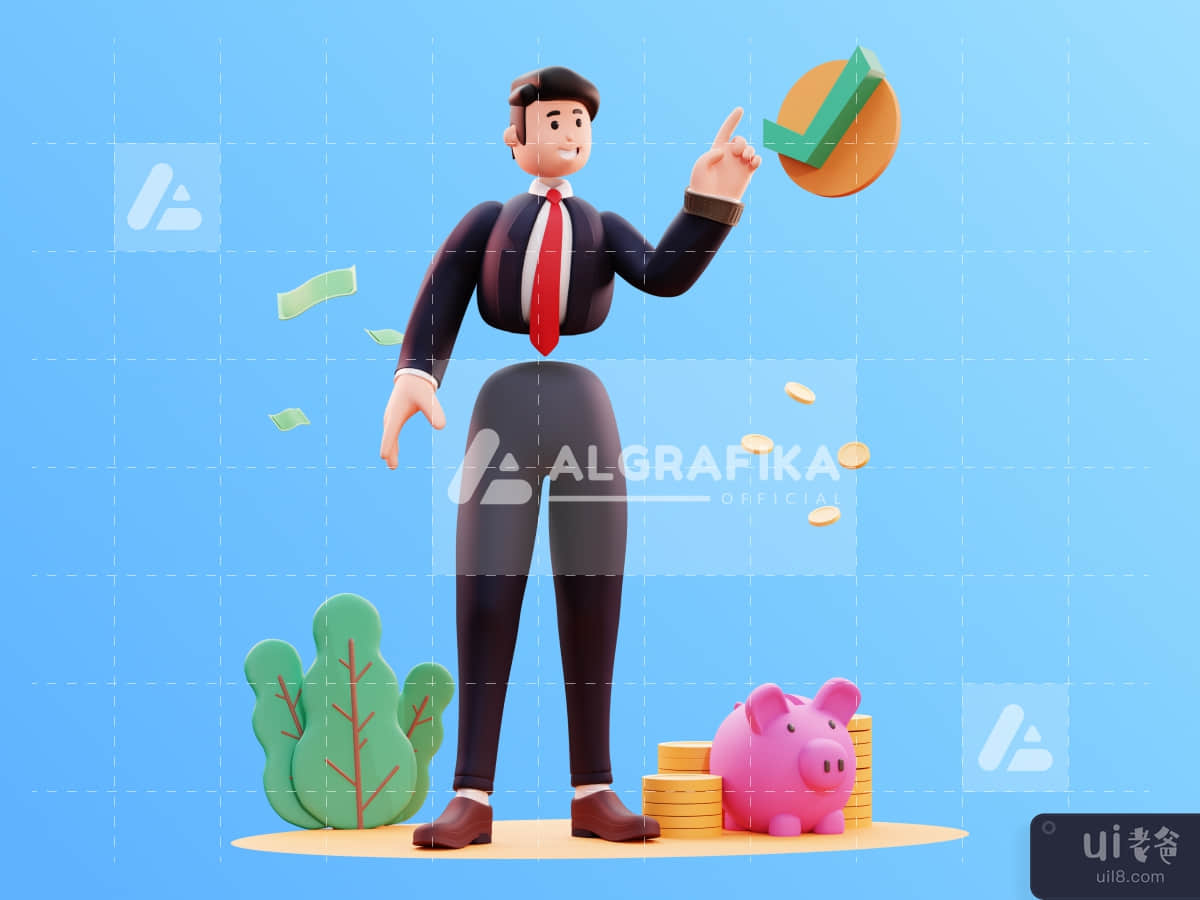 3D Character Businessman Illustration