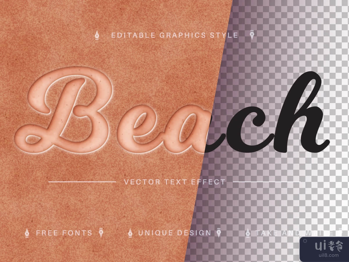 Beach Sand - Editable Text Effect, Font Style