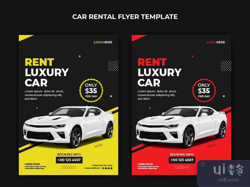 Car rental flyer template