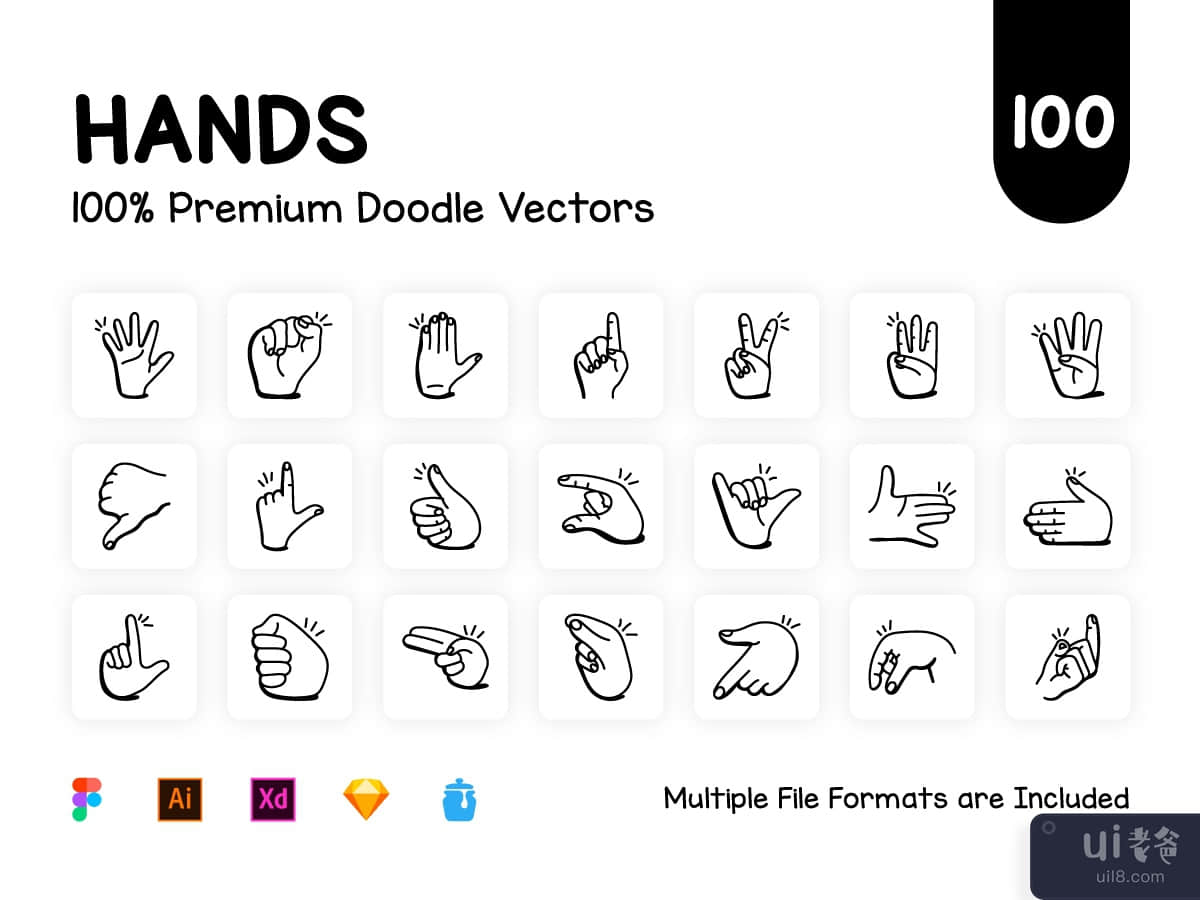 Collection of Doodle Sign Language Icons