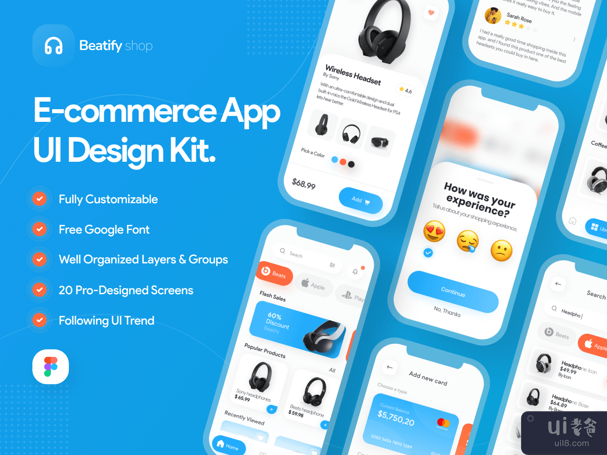 Beatify - eCommerce App UI Design kit