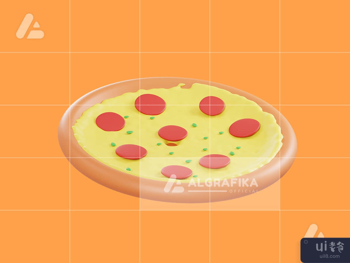 3d illustration delicious pizza object
