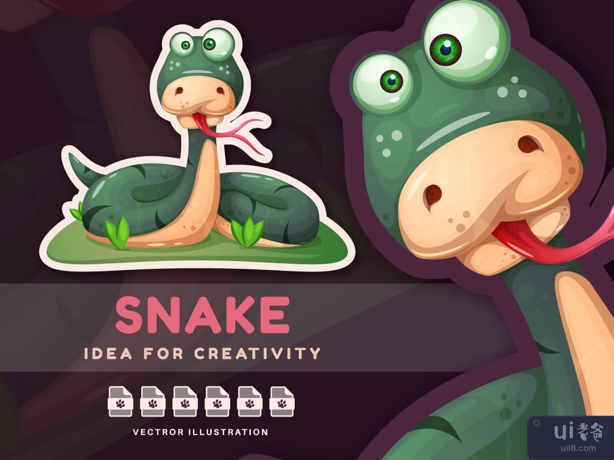 Crazy Snake - Cute Sticker