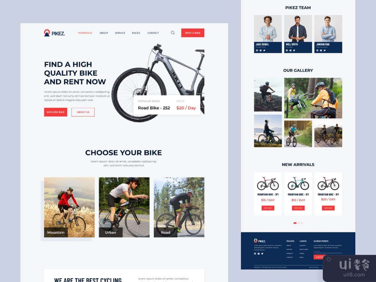 自行车租赁网站设计(Bike Rental Website Design)插图3