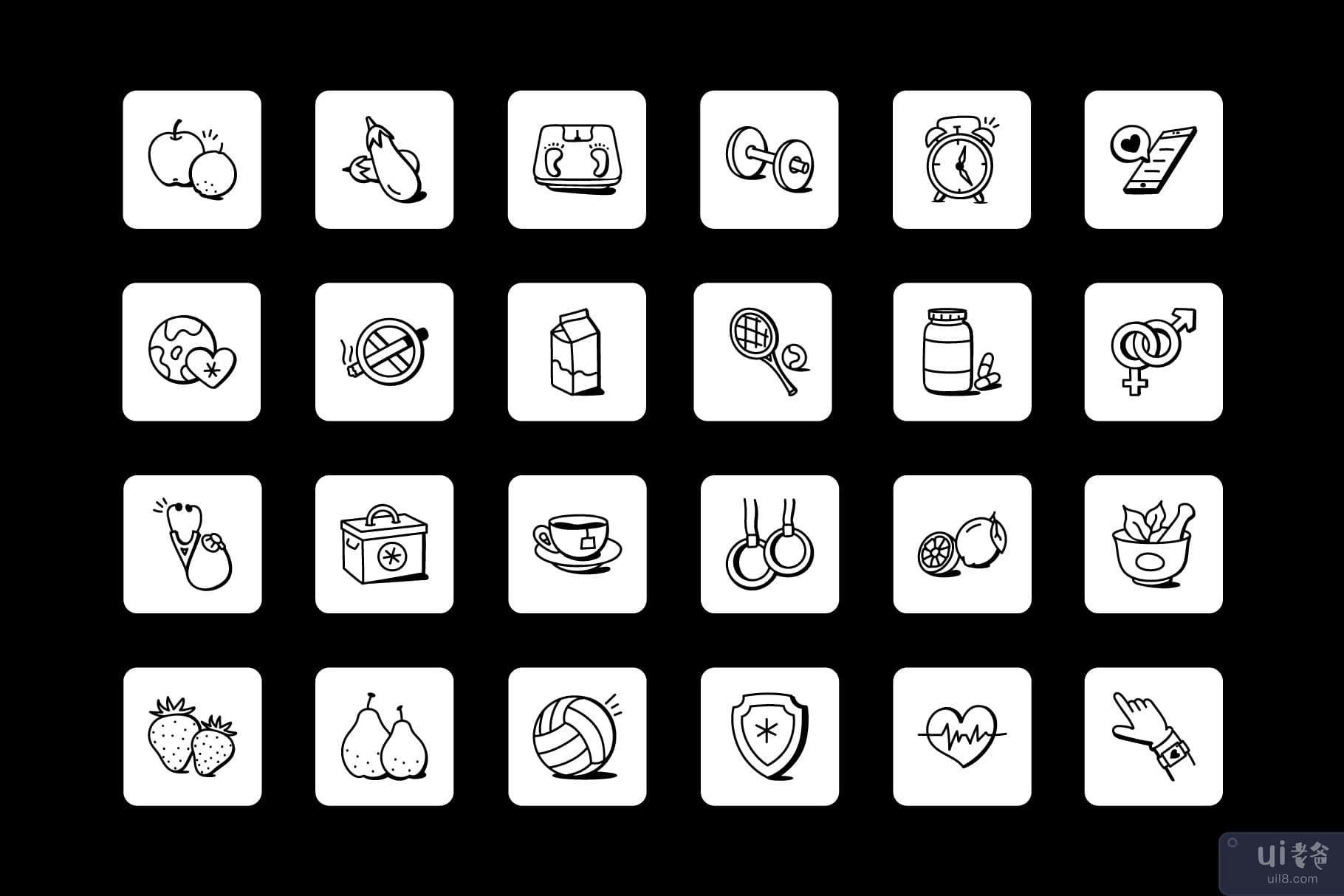 50 涂鸦世界卫生日矢量图标(50 Doodle World Health Day Vector Icons)插图6