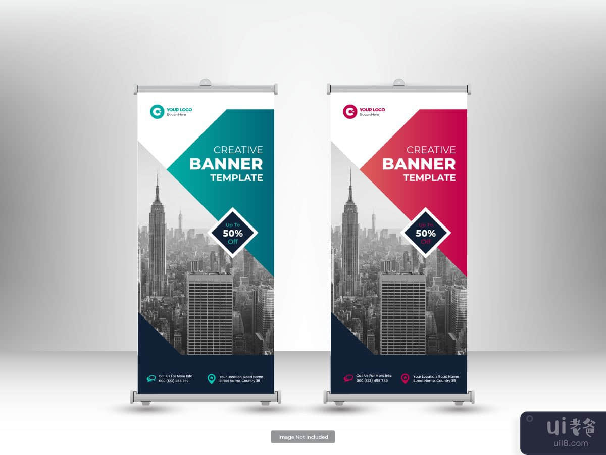 Corporate roll up banner or flyer social media post template