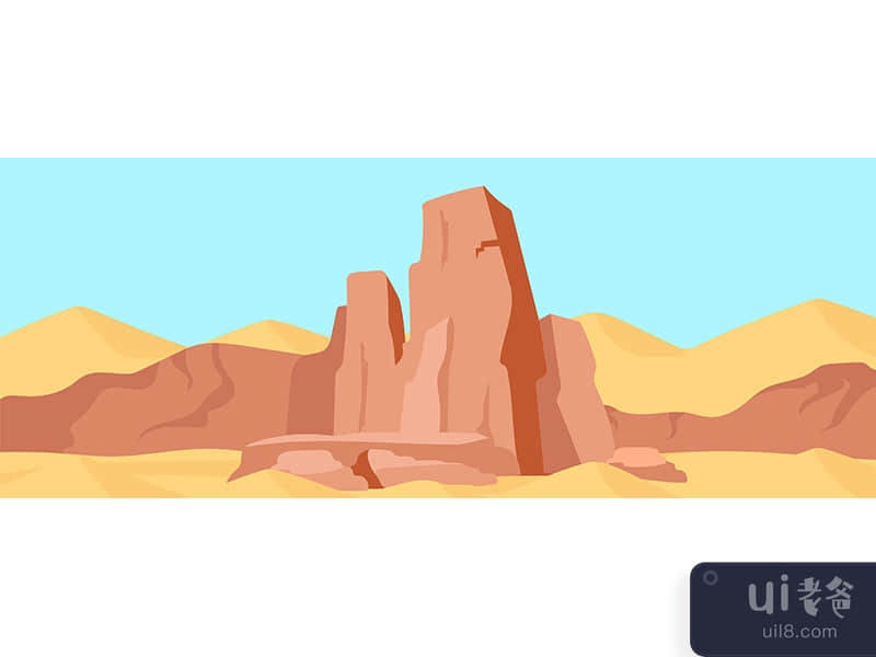 Canyon flat color vector illustration