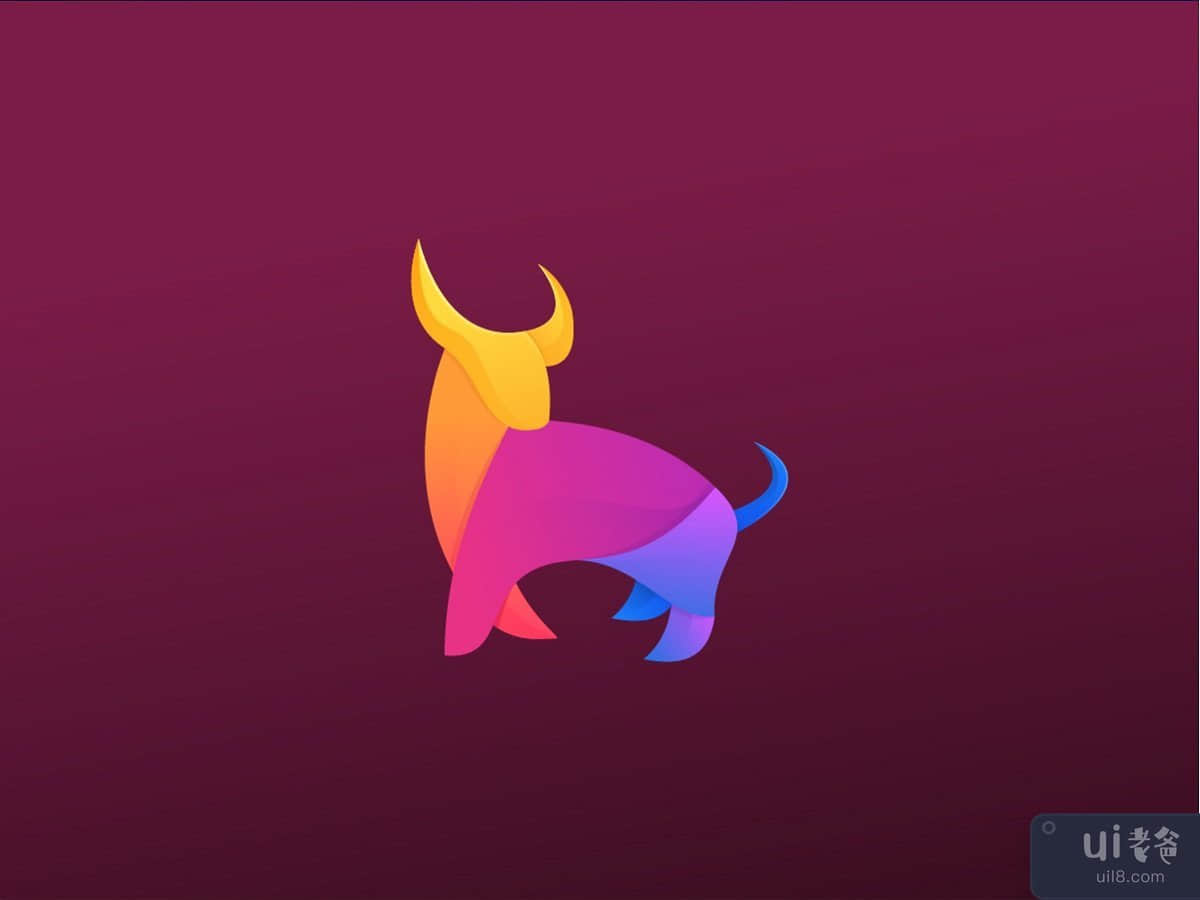 布法罗渐变标志创辉设计模板(Buffalo Gradient Logo Colorfull Design Template)插图2