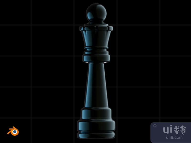 3D Chess game glow in the dark illustration pack - Queen (Front)