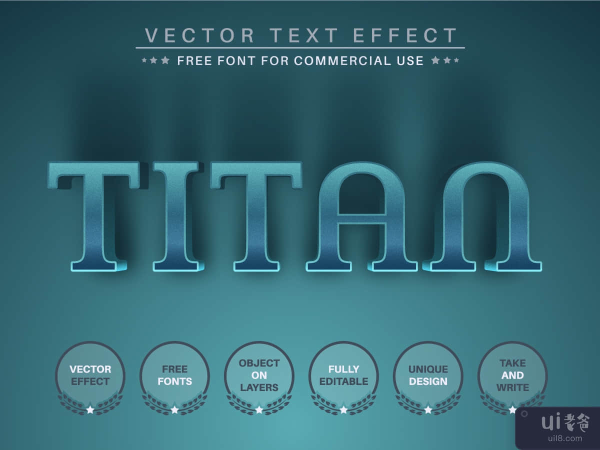 Blue Titan - Editable Text Effect, Font Style