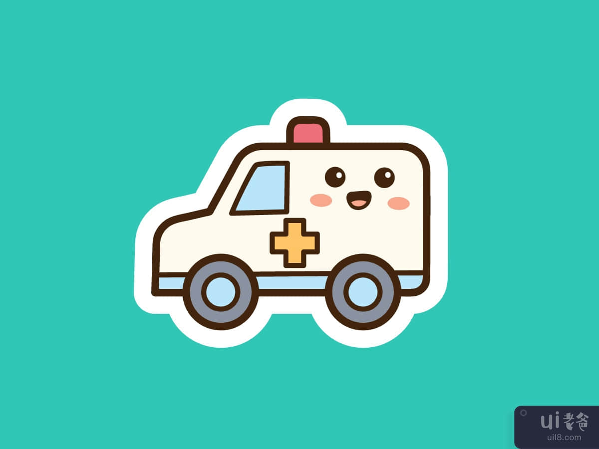 Cute ambulance illustration