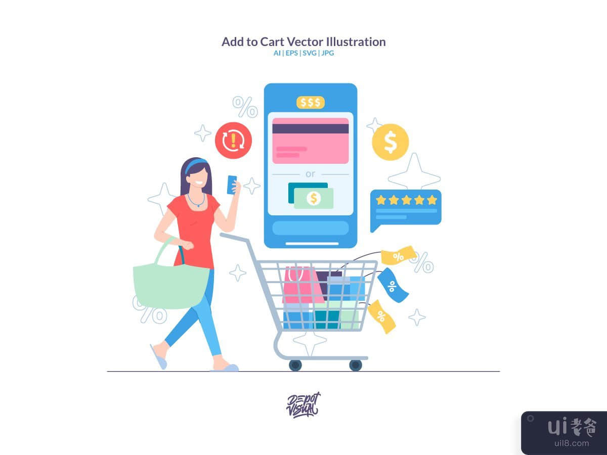 Add to Cart Vector Illustration