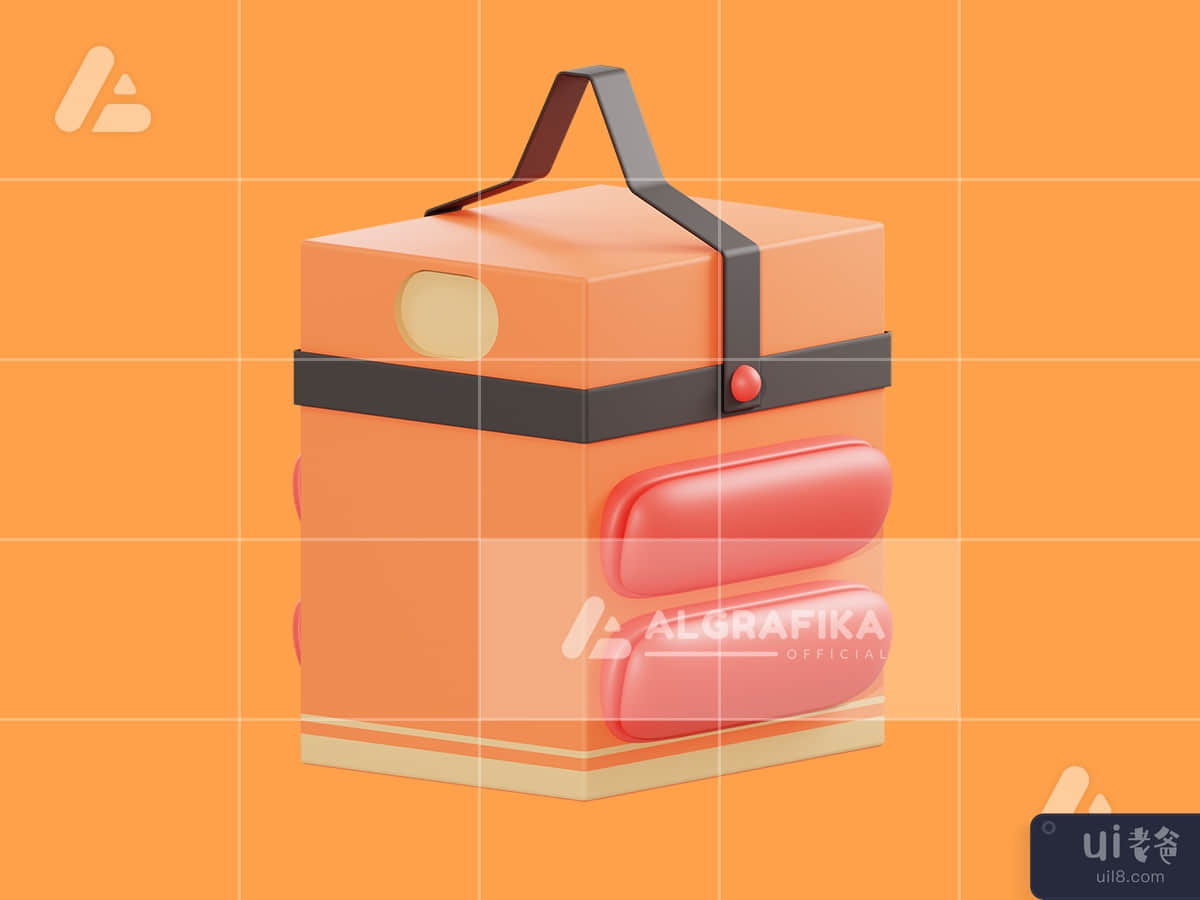 3d illustration delivery bag object