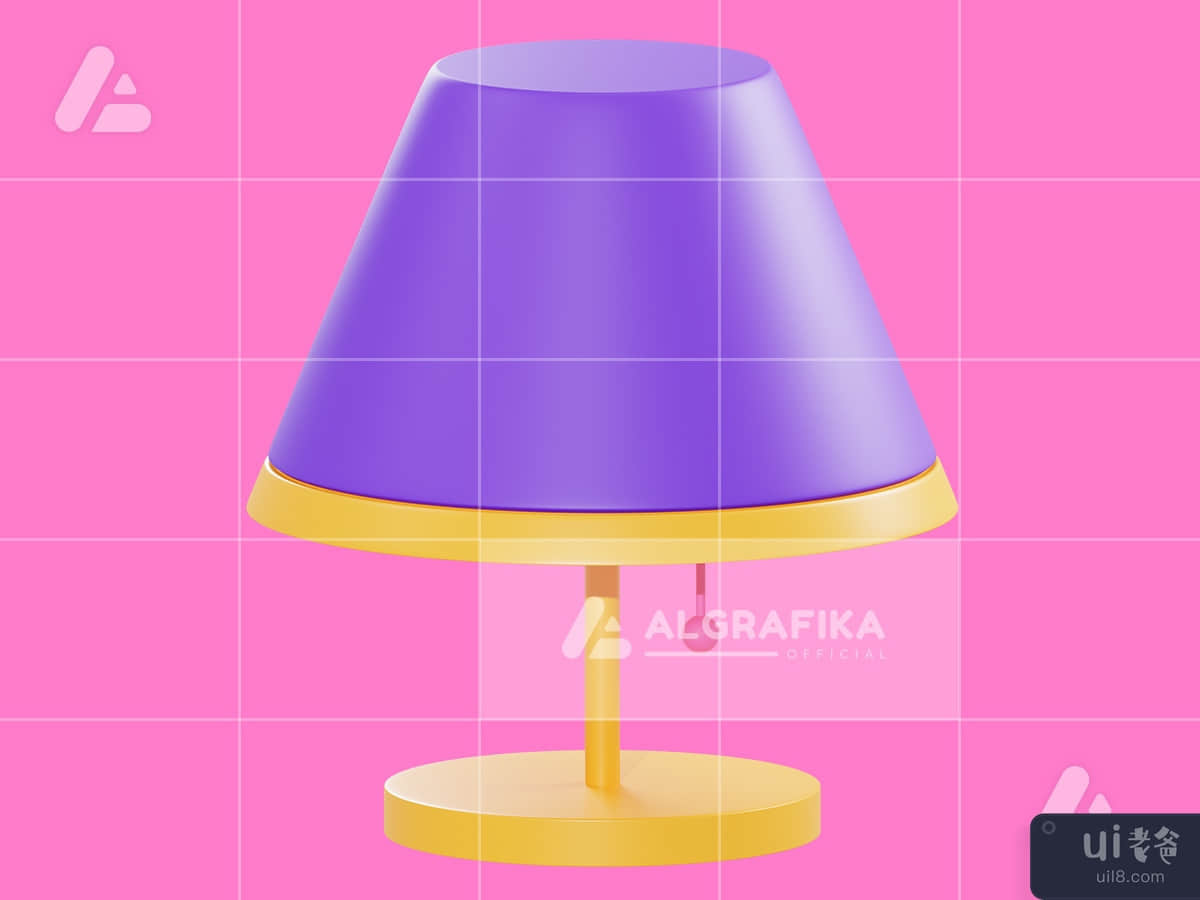 3d illustration table lamp object