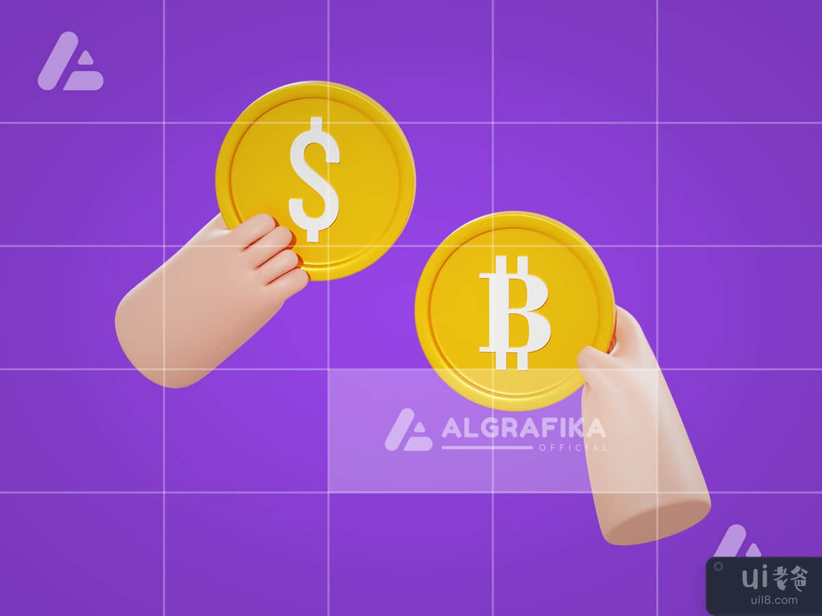 3d illustration bitcoin exchange