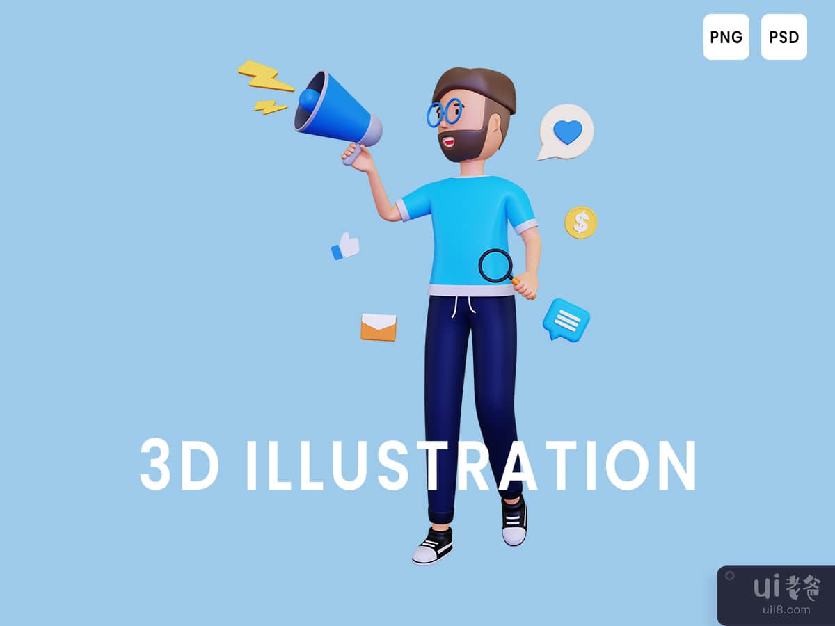 Business Advertisement 3D Illustration