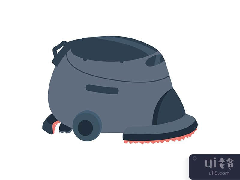 Automatic vacuum cleaner semi flat color vector object