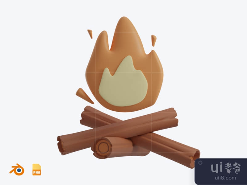 Campfire - 3D Camping Illustration Pack (front)