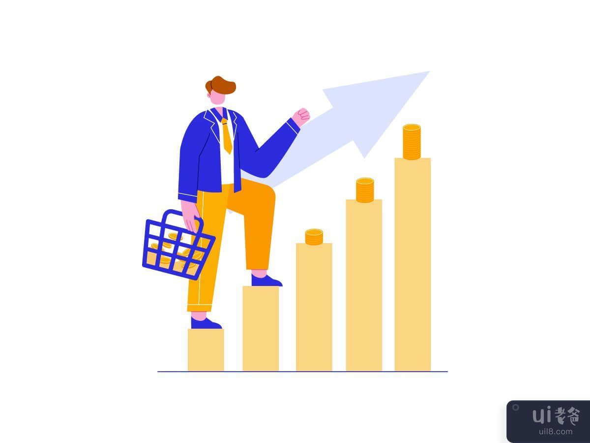 Business Investment Growth Flat Illustration