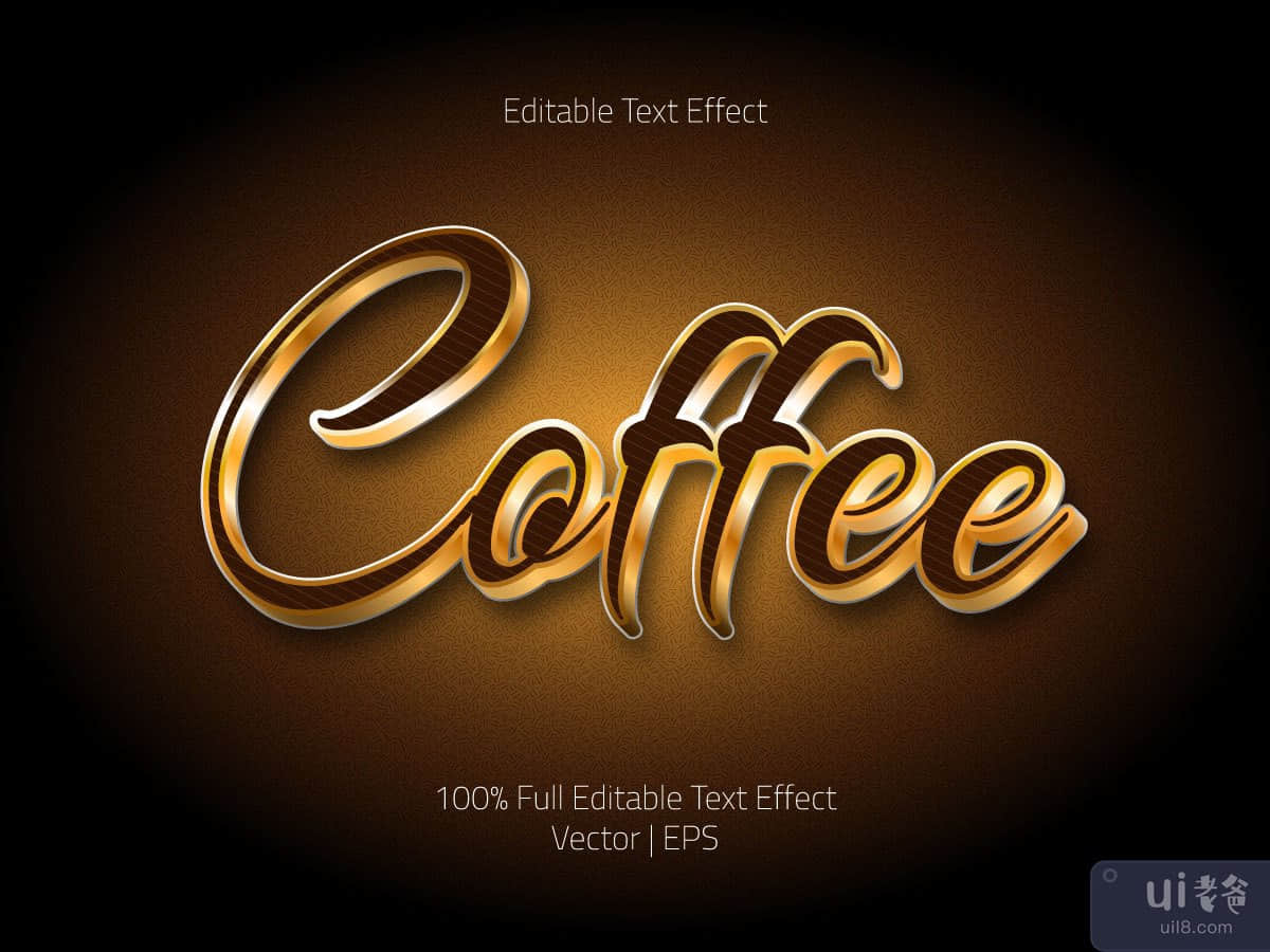 Coffee text effect logo 