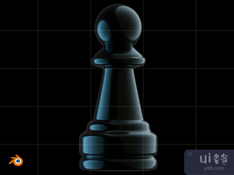 3D Chess game glow in the dark illustration pack - Pawn (Front)