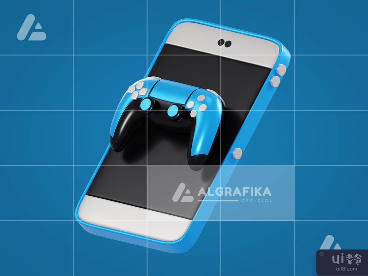 3d mobile gaming object with transparent background