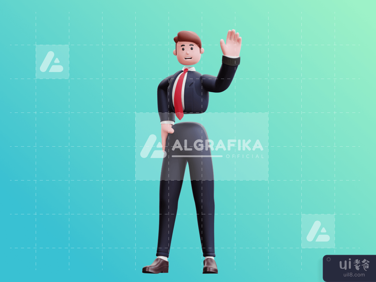 3d businessman character illustration