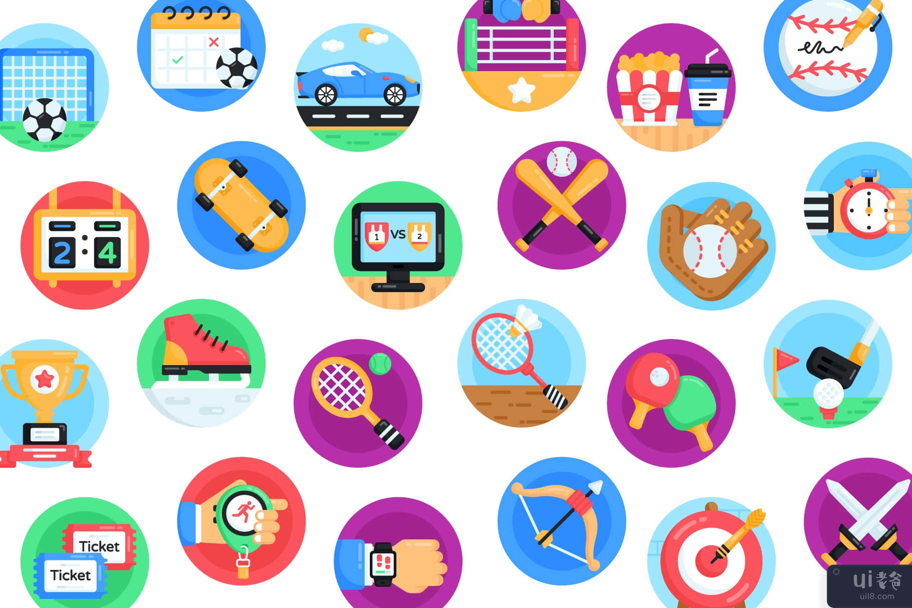 120 个体育和游戏图标(120 Sports And Games icons)插图4