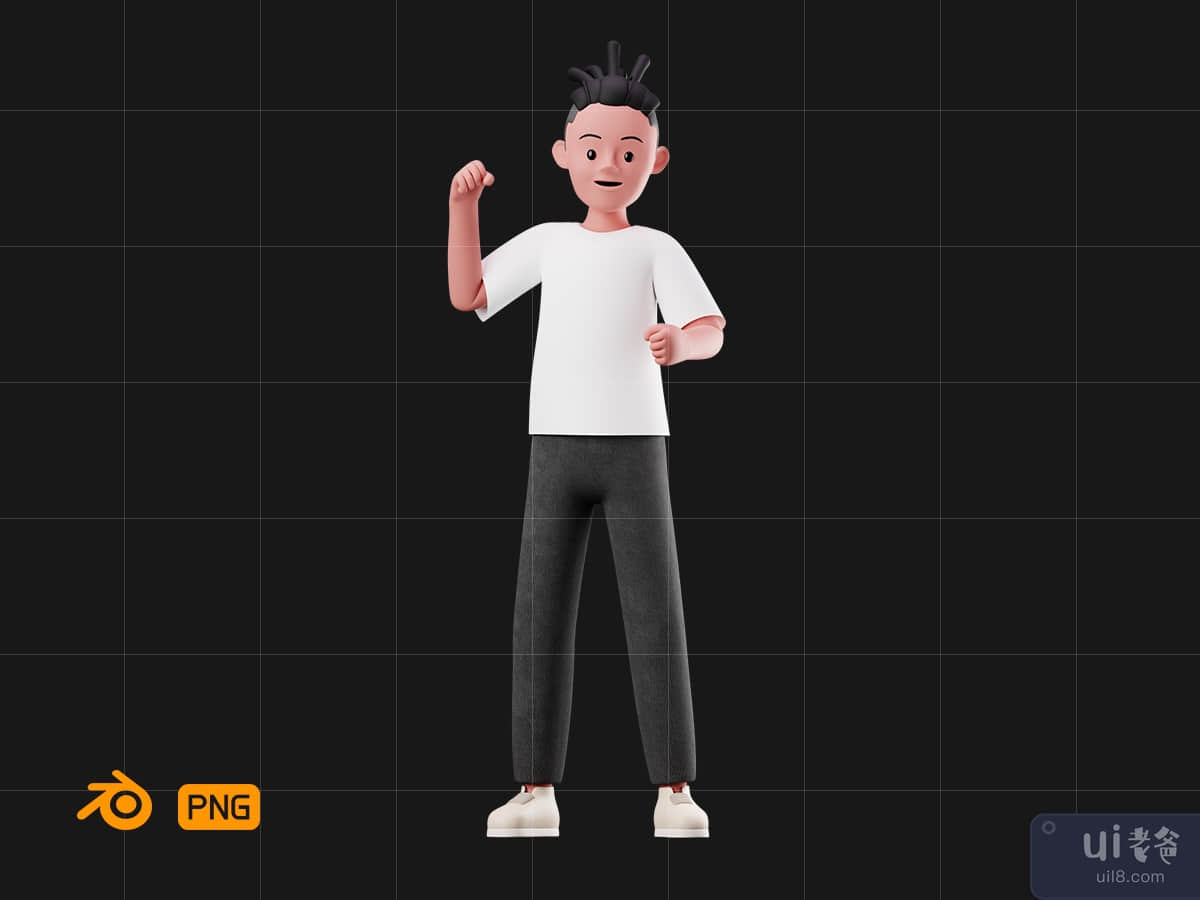 3D Character with Congratulation Pose 