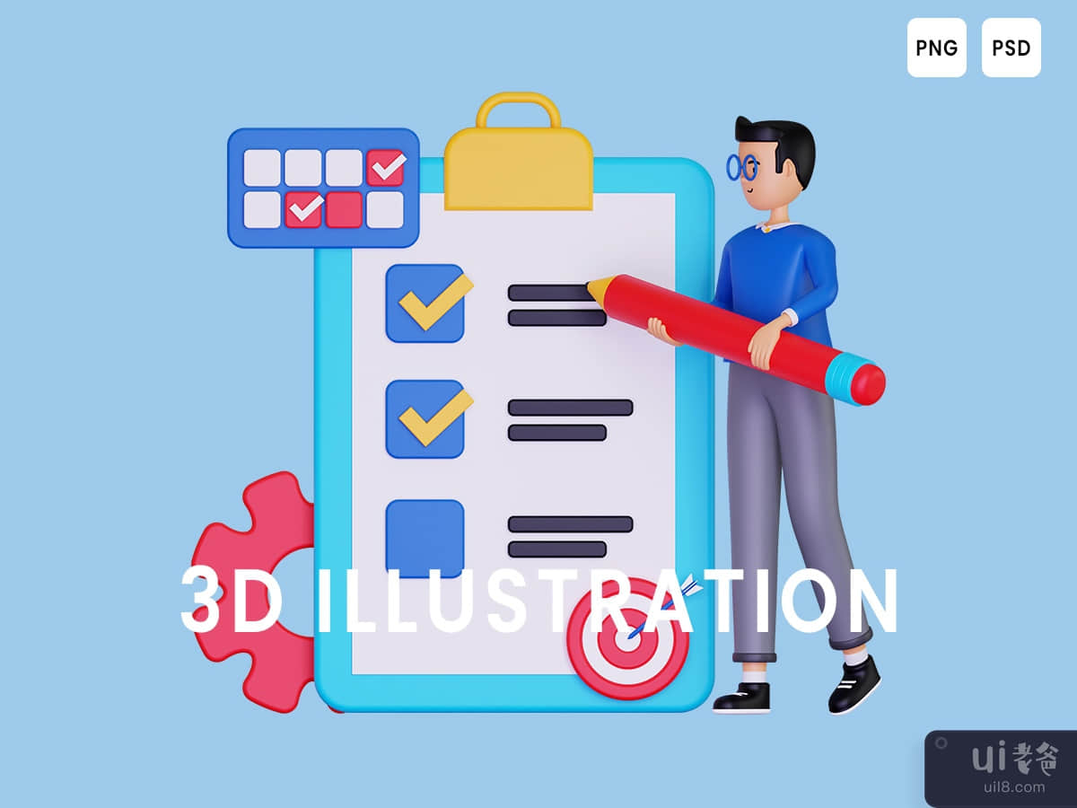 Business Target Planning 3D Illustration