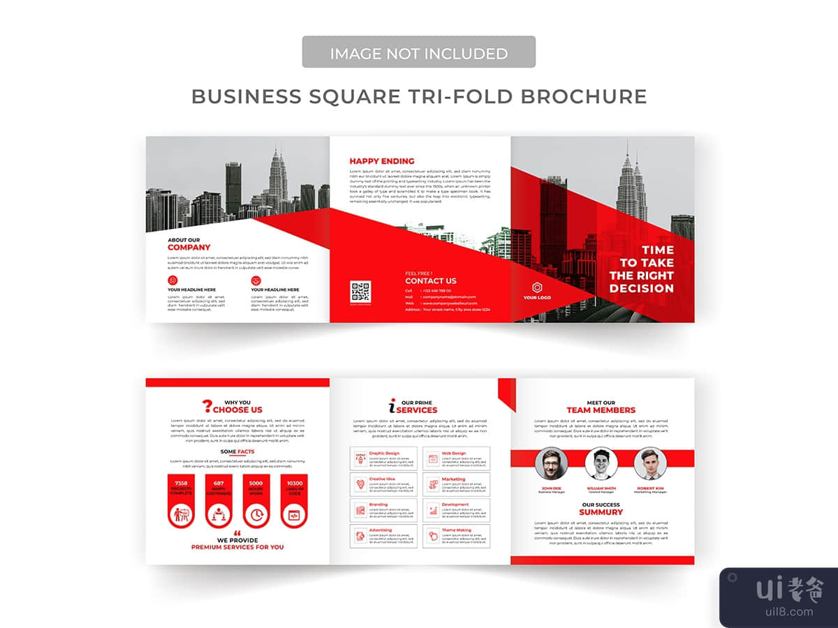 Business Square tri fold brochure