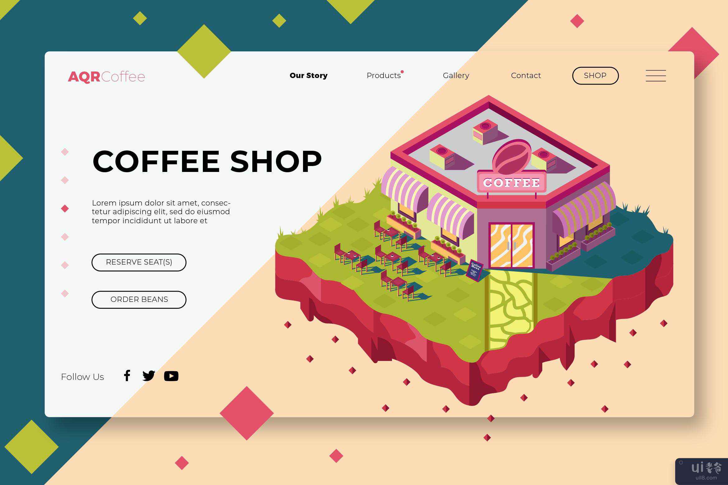 咖啡店 - 横幅和登陆页面(Coffee Shop - Banner & Landing Page)插图2