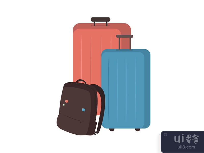 Baggage flat color vector object