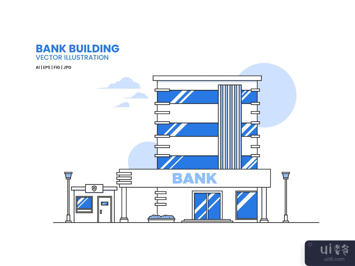 Bank Building Vector Illustration