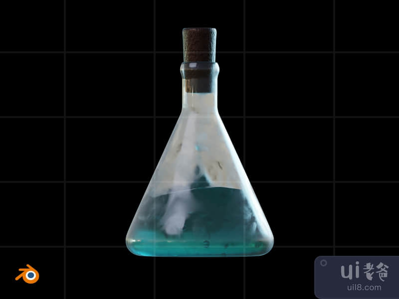 3D Game Item Glow In The Dark Illustration Pack - Potion (Front)