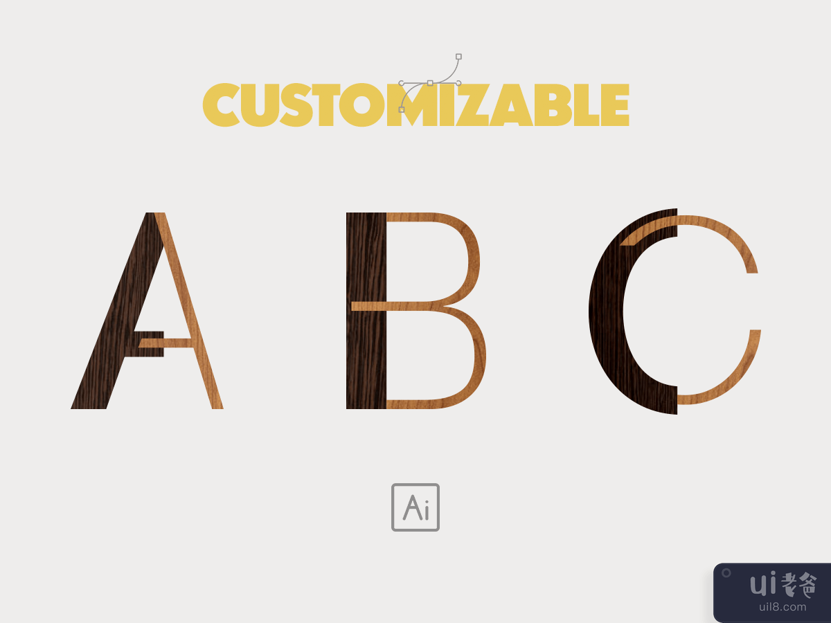 可定制的字母矢量字体(Customizable Alphabet Vector Font)插图2