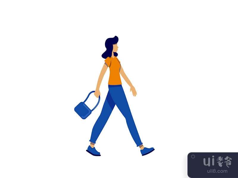 Casual fashion flat color vector faceless character