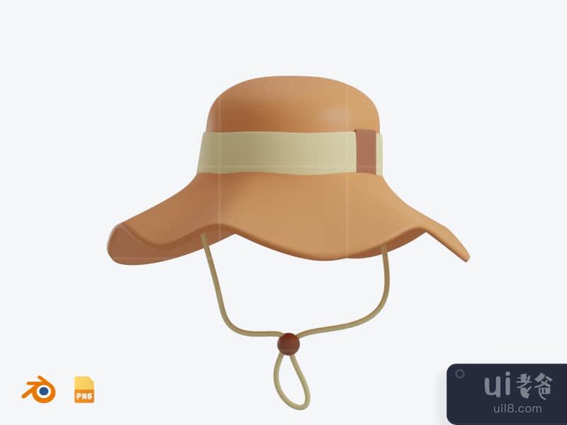 Camping Hat - 3D Camping Illustration Pack (front)