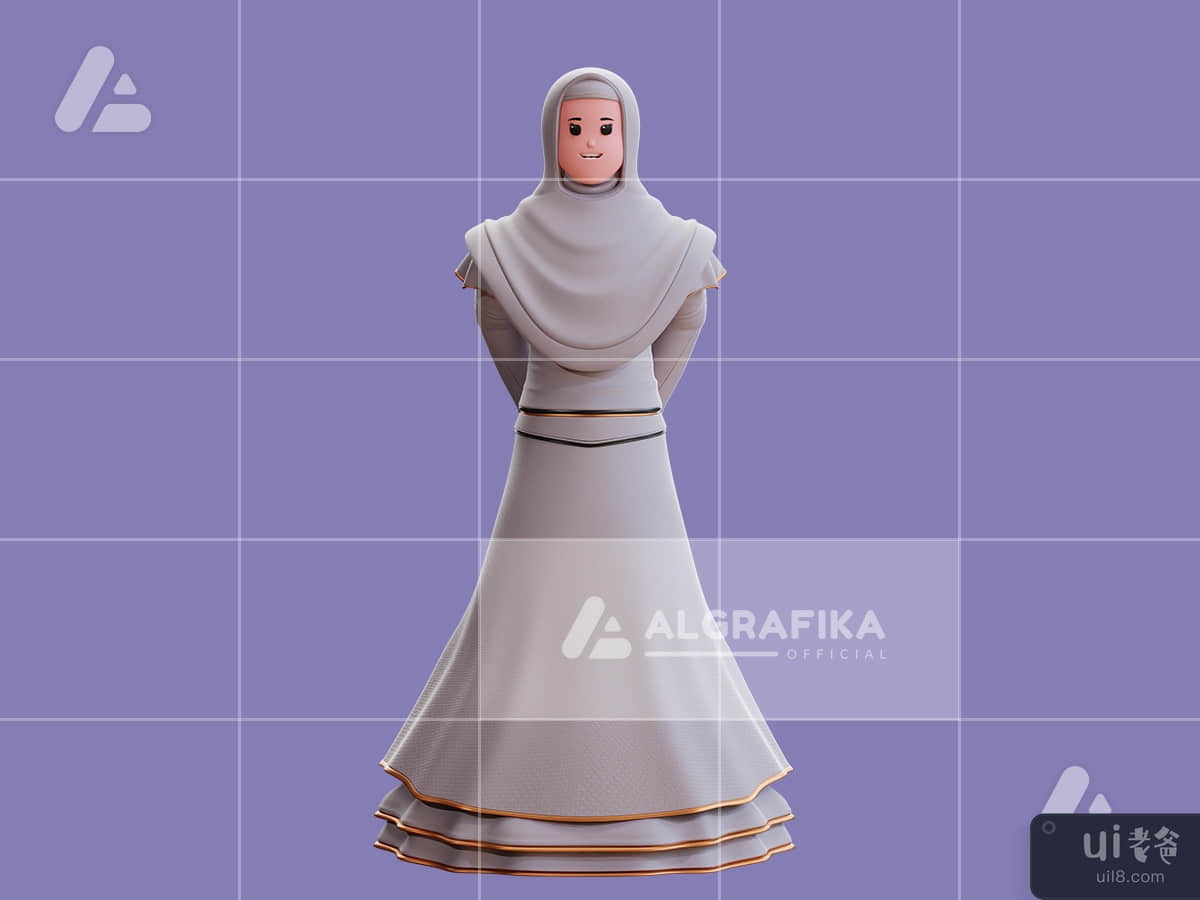 3d wedding bride character illustration