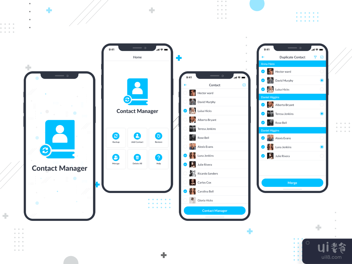联系人管理器移动应用程序 UI(Contact Manger Mobile App UI)插图2