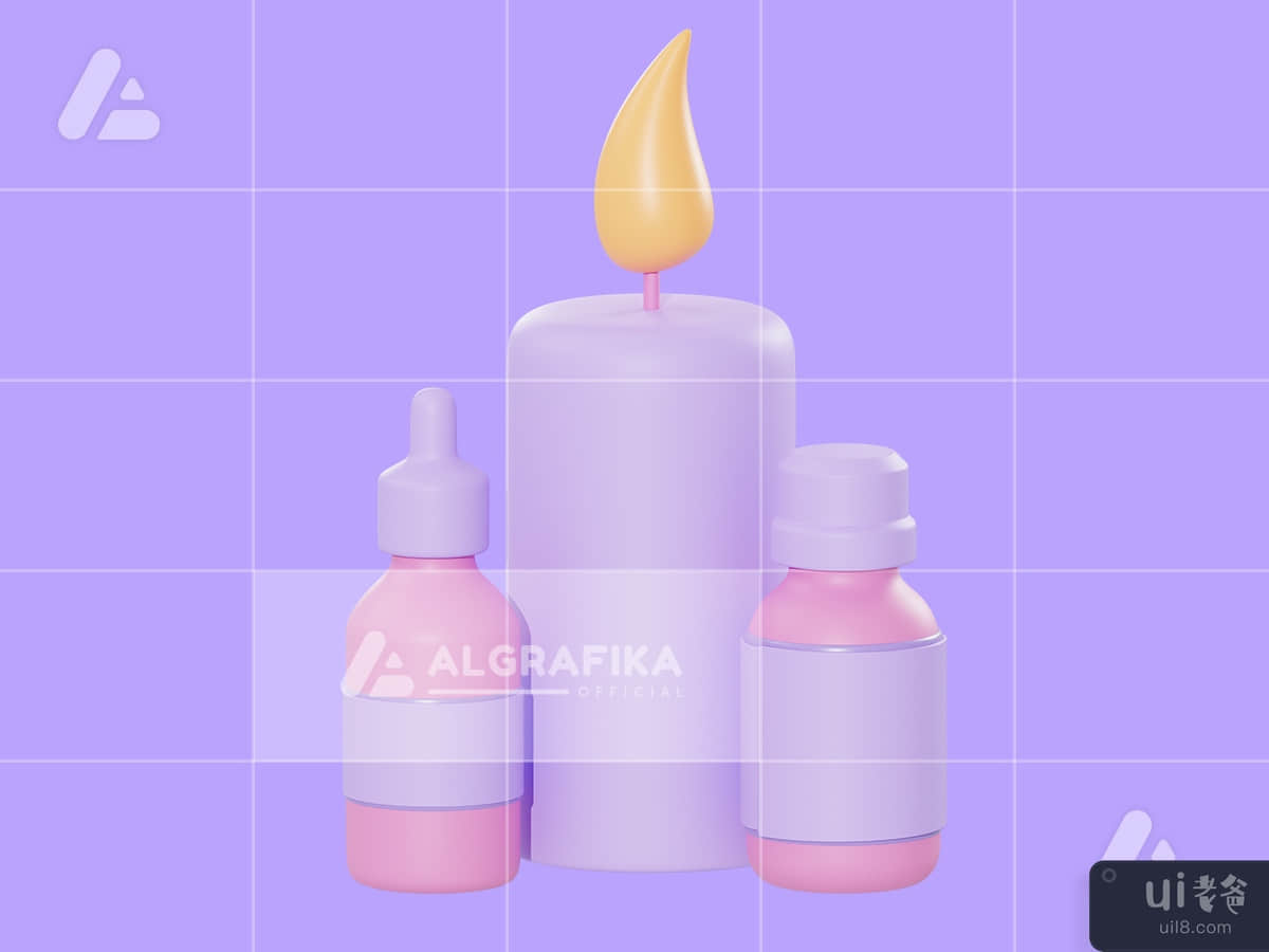 3d illustration aroma therapy object