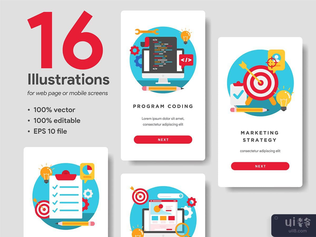 16 Business and Development Vector collection