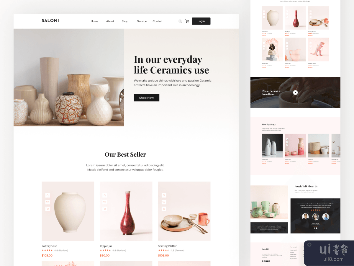  ceramic E-commerce Landing Page