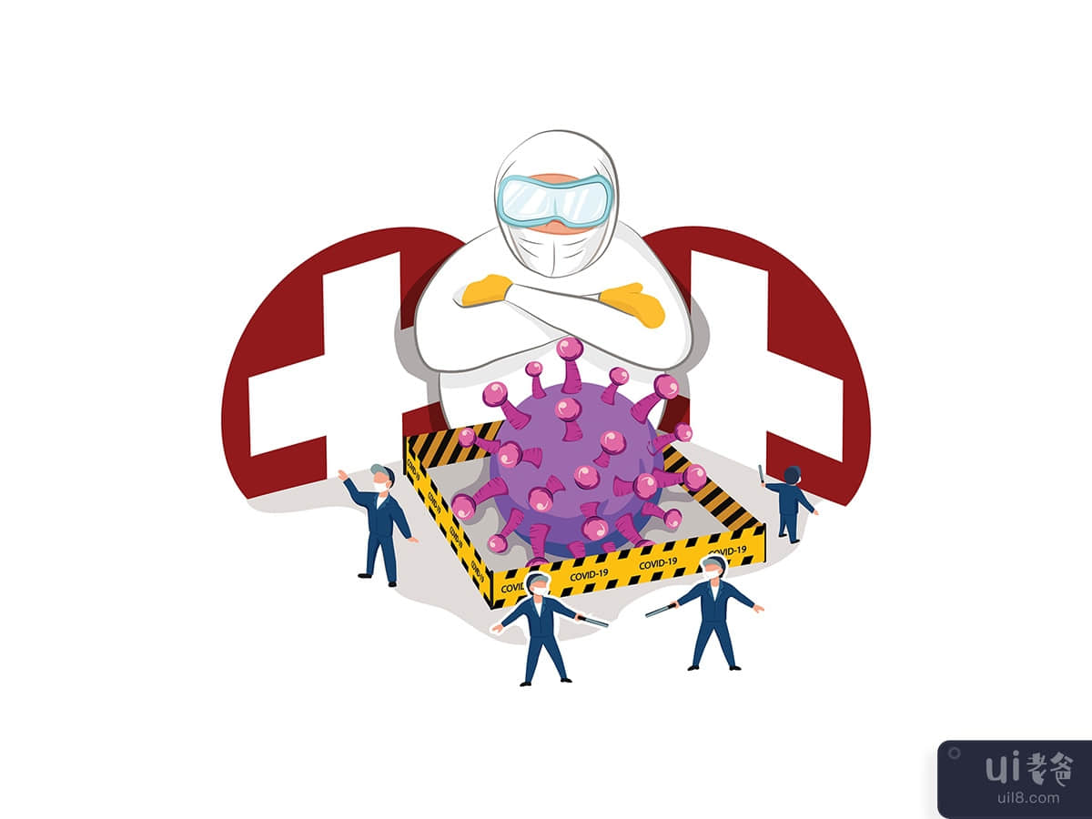 Coronavirus Lockdown Vector Illustration concept 